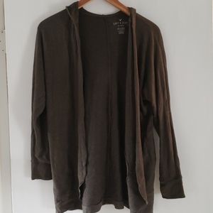 Hooded cardigan with pockets